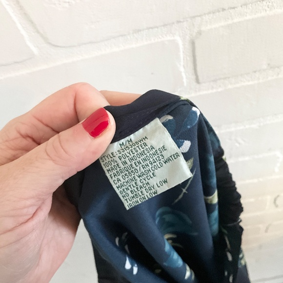 Vintage 90s Maxi Skirt Button down Dark Floral Cottagecore Fairy Roses Navy Sz M - Picture 4 of 11